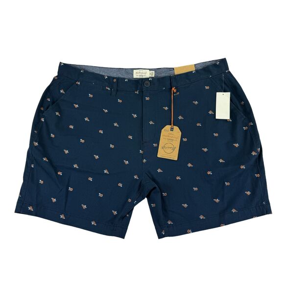 Weatherproof Vintage Mens 7" Floral Printed Stretch Shorts Navy Blue 42 - Picture 1 of 5